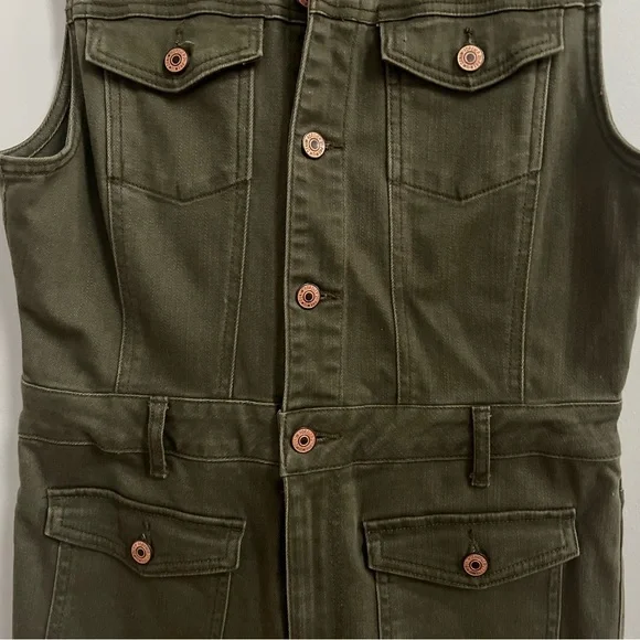 FOREVER 21 olive denim sleeveless utility jumpsuit - Picture 8 of 13